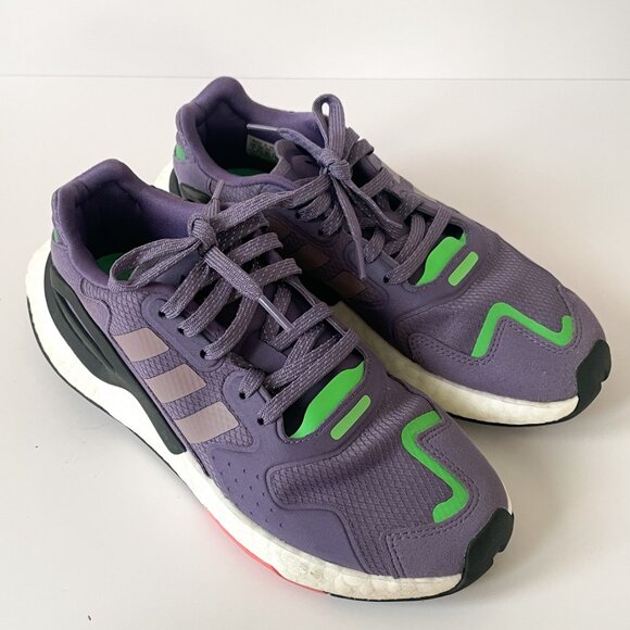 Adidas Women’s Day Jogger Purple/Green Size 7 - Picture 2 of 7